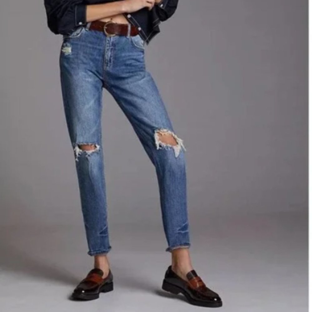 Anthropologie Pilcro The Heritage Boyfriend distressed relaxed ankle jeans sz 27